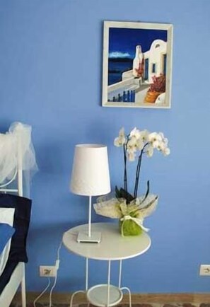 Individually decorated, individually furnished, desk, iron/ironing board