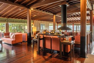 Breakfast, lunch, dinner served; garden views