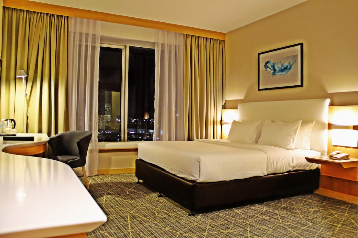 In-room safe, desk, blackout curtains, soundproofing