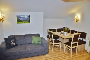 Superior Double Room, Mountain View | Living area | Flat-screen TV