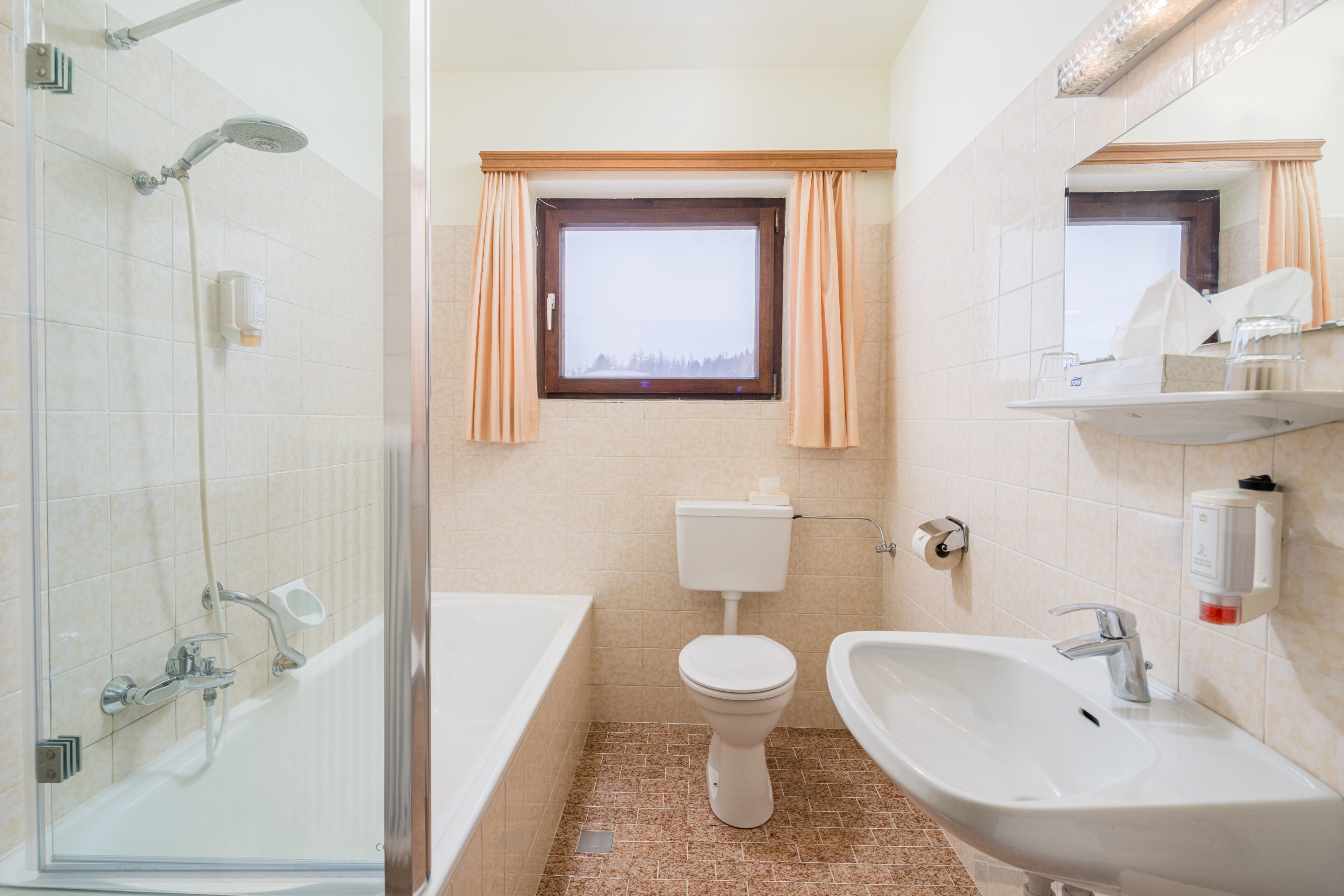 free toiletries, hair dryer, towels