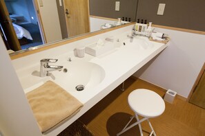Slippers, electronic bidet, towels