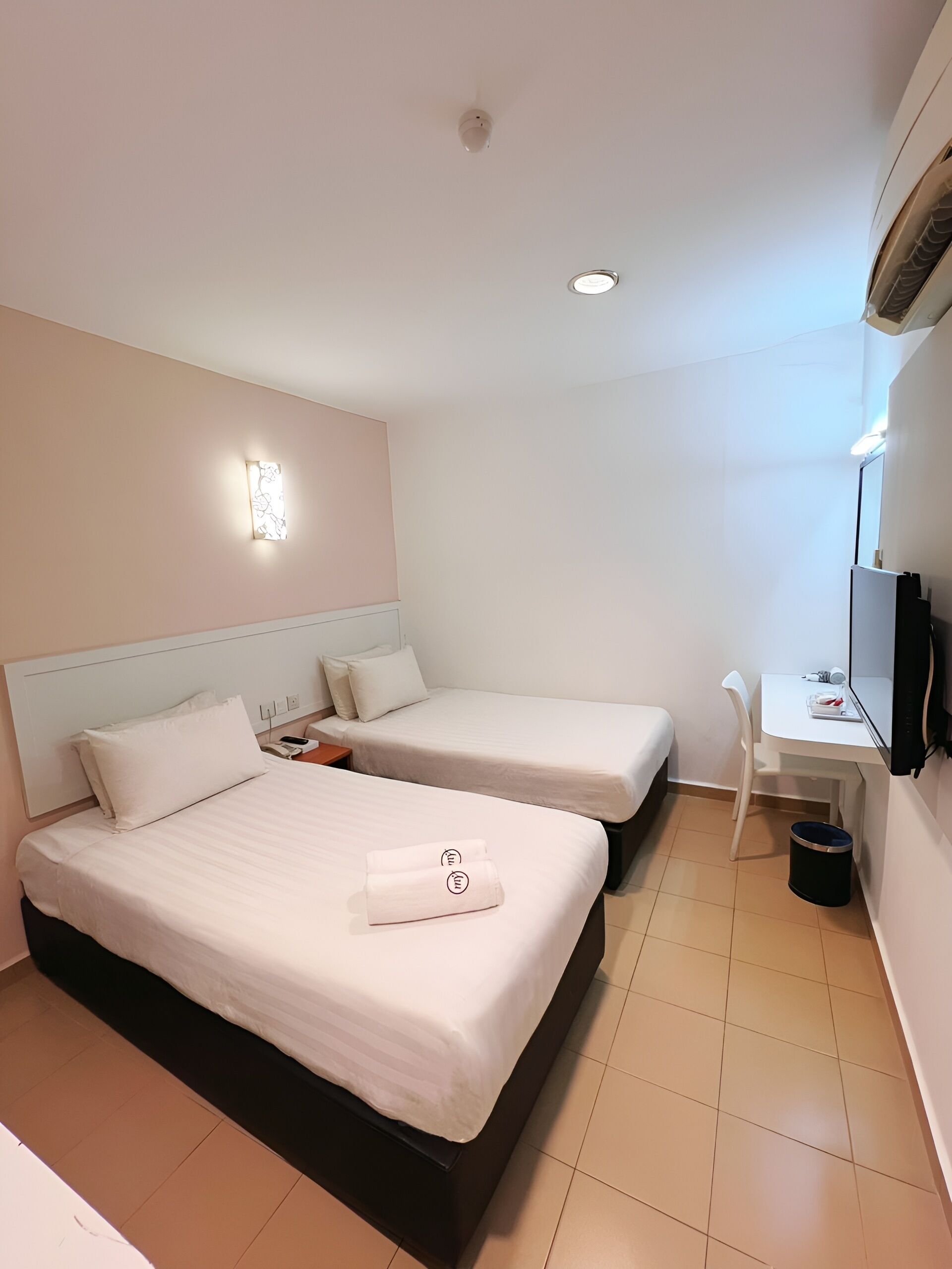 Standard Room, 2 Single Beds, No Windows | Desk, blackout curtains, iron/ironing board, free WiFi