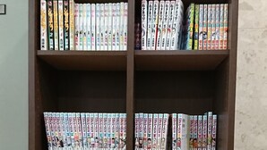 A bookshelf filled with manga volumes. - Hotel Muroran Hills (Muroran)