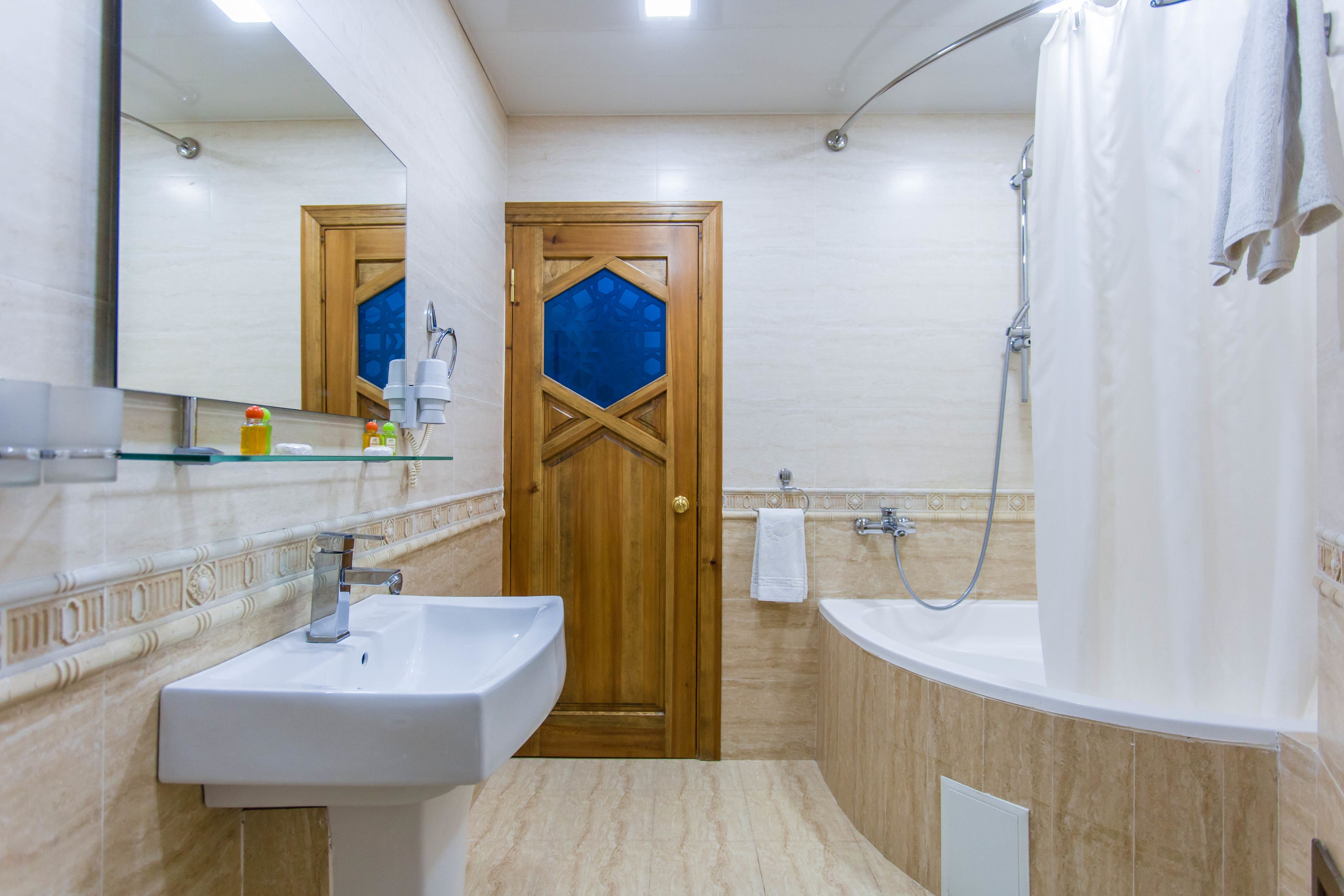 free toiletries, hair dryer, bathrobes, slippers