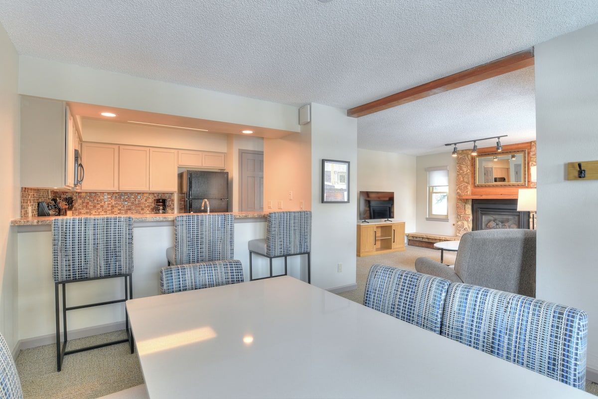 Individually decorated, desk, laptop workspace, blackout curtains