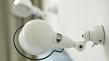 A security camera mounted on a wall.