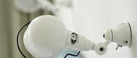 A security camera mounted on a wall.