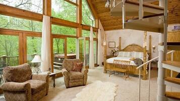 Deluxe Cottage, 1 King Bed, Non Smoking, Jetted Tub (The Cottage at The Garth) | Living area | Flat-screen TV