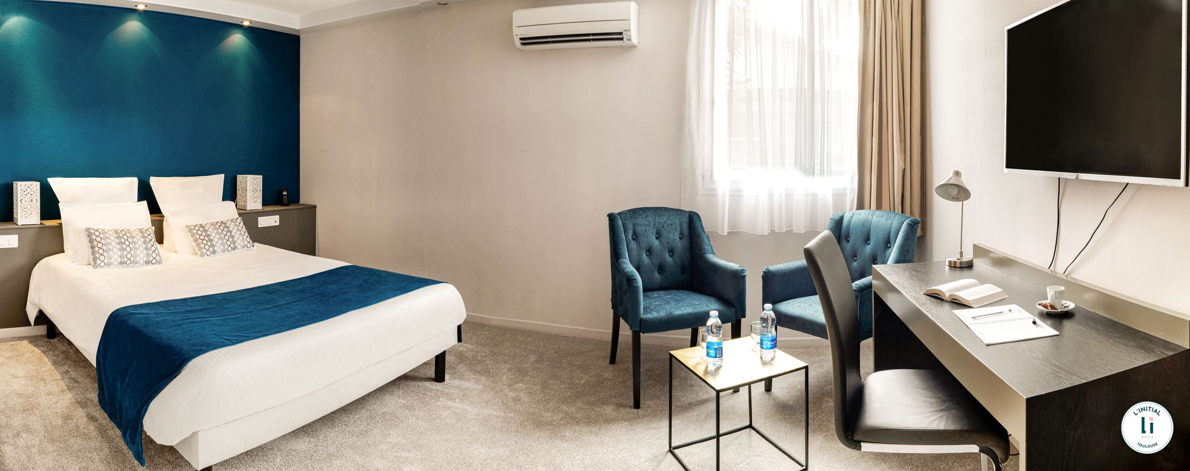 In-room safe, desk, laptop workspace, blackout drapes