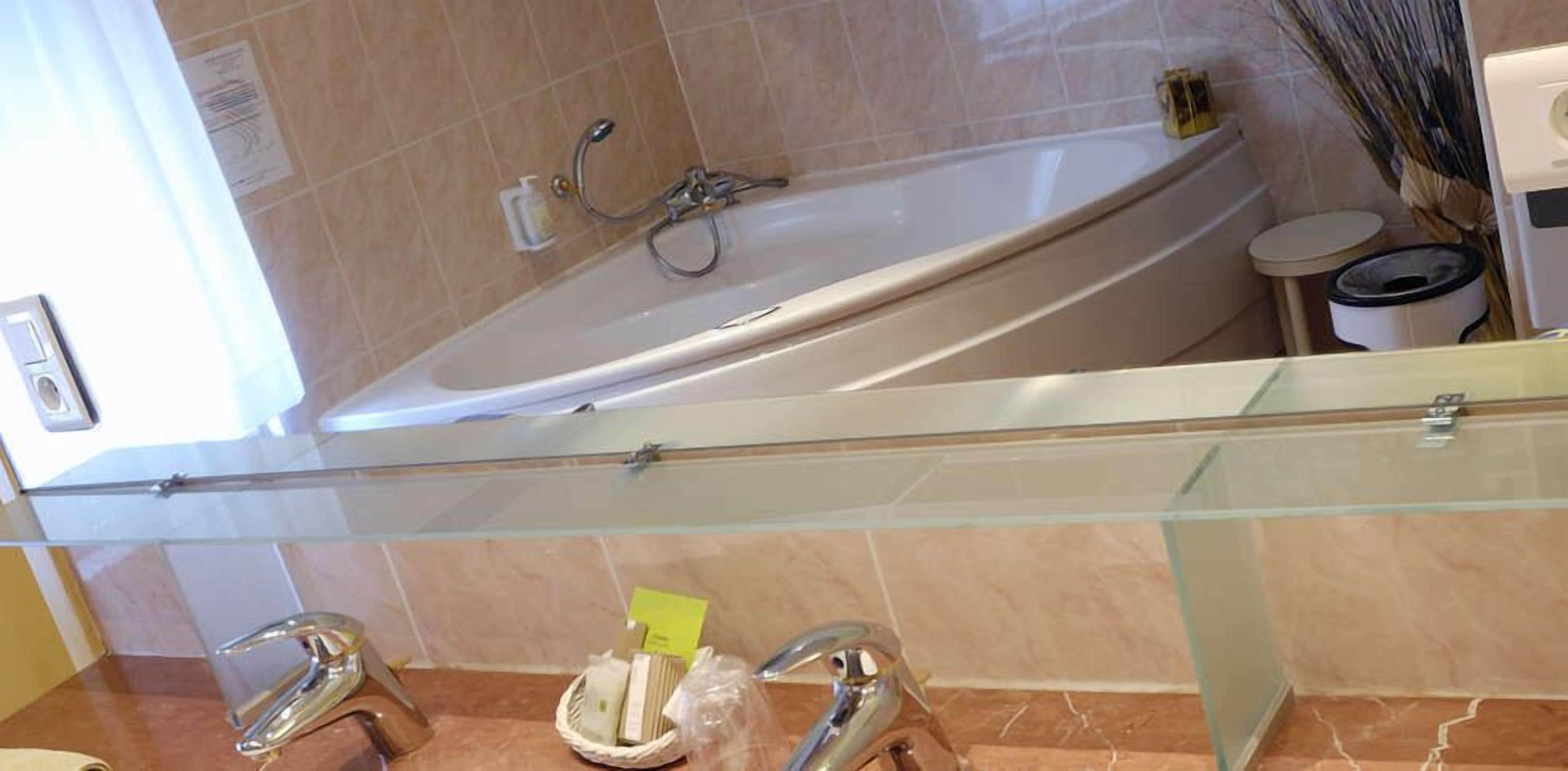 free toiletries, hair dryer, towels