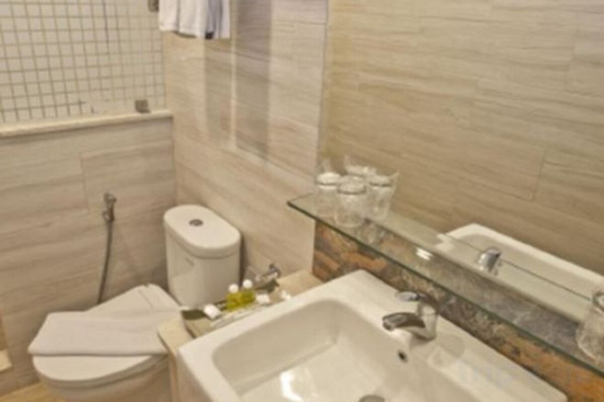 Shower, free toiletries, hair dryer (on request), bathrobes