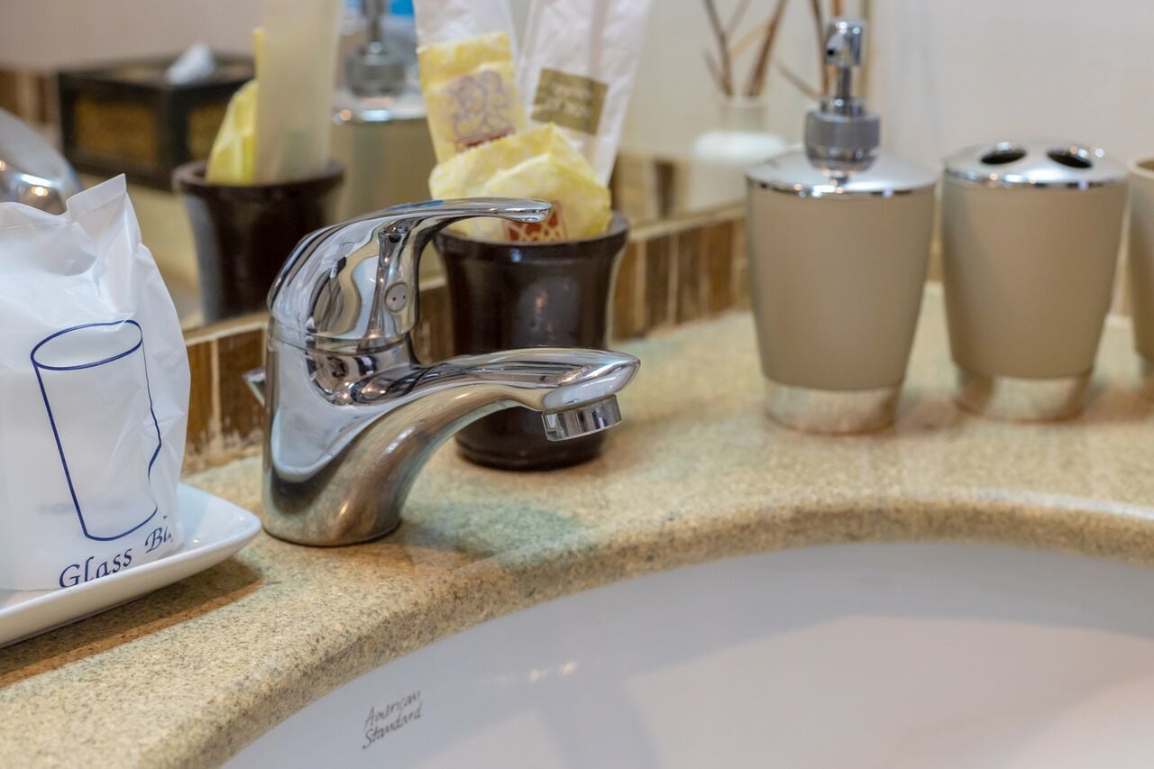 free toiletries, hair dryer, slippers, towels