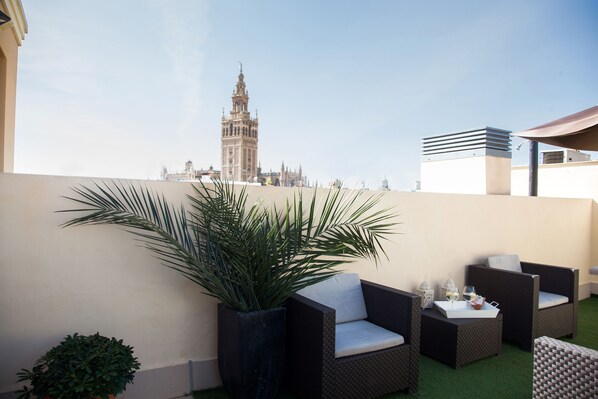 Deluxe Penthouse, 2 Bedrooms, Terrace, City View | Terrace/patio