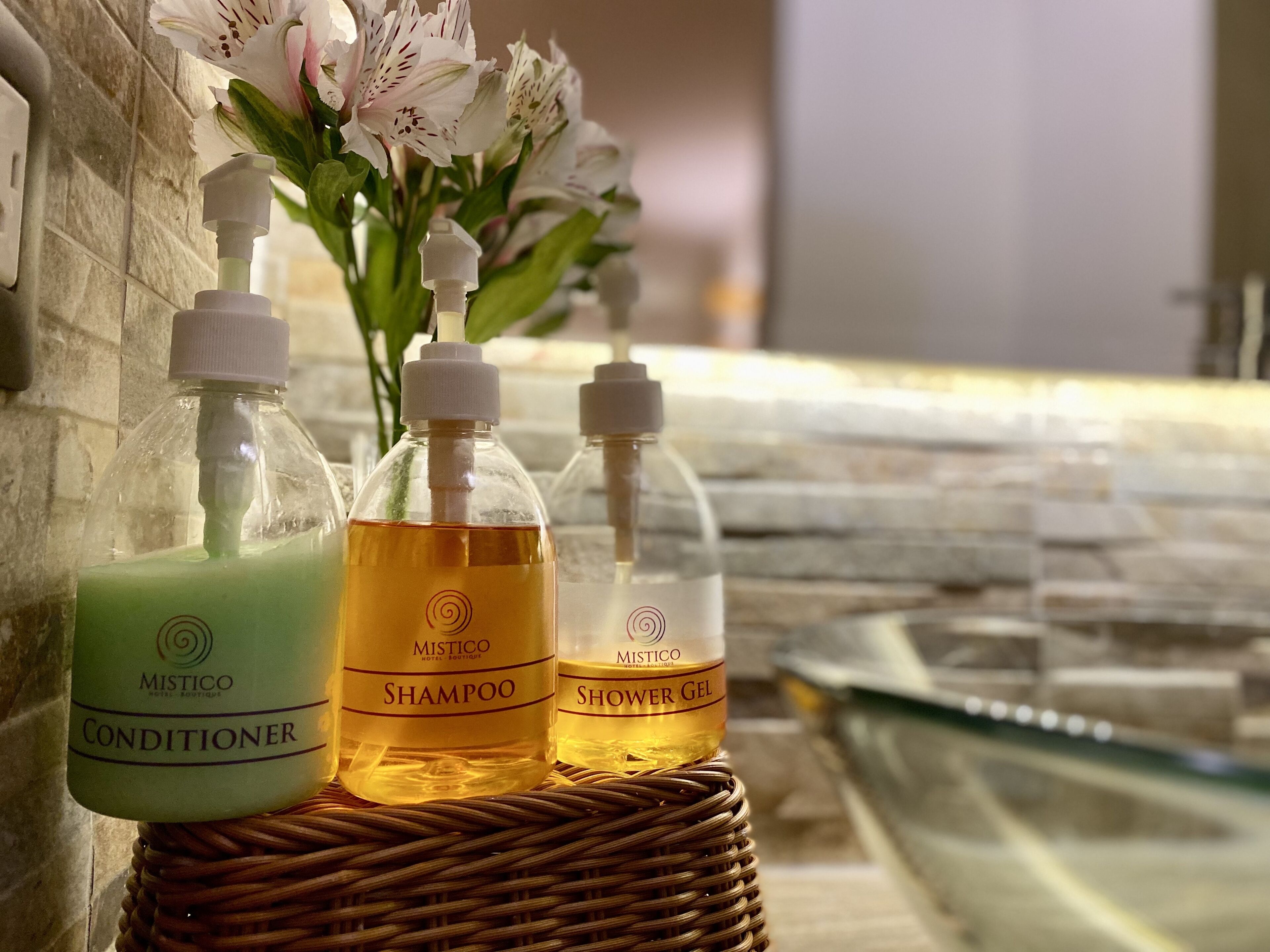 shower, free toiletries, hair dryer, bidet