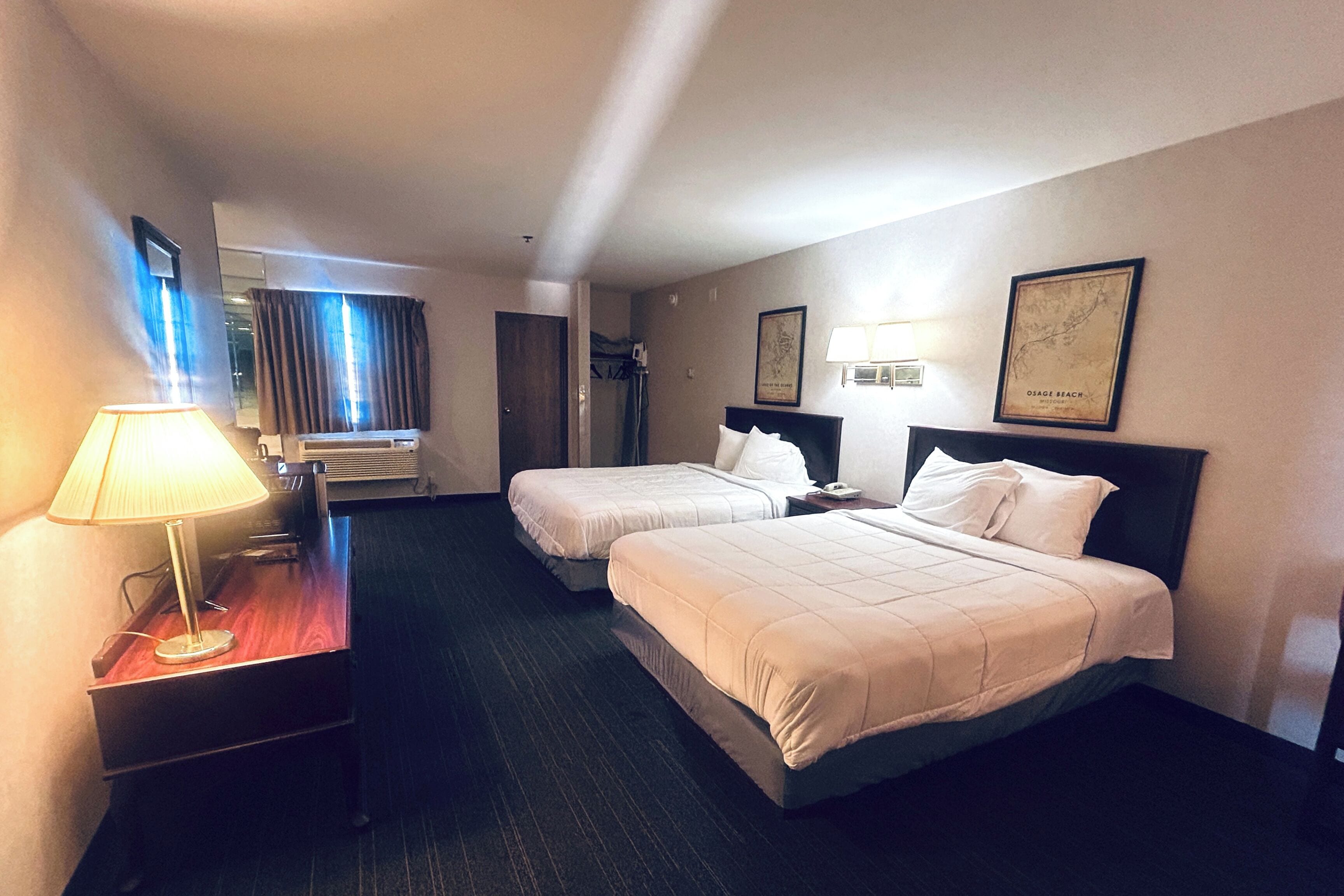 Room, 2 Queen Beds, Non Smoking, Jetted Tub | Iron/ironing board, free WiFi, bed sheets