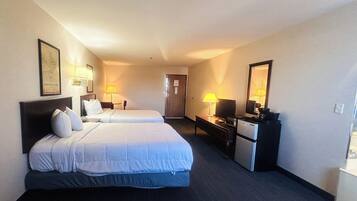 Room, 2 Queen Beds, Non Smoking, Jetted Tub | Iron/ironing board, free WiFi, bed sheets