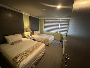 Habitación estándar con 2 camas individuales | Caja de seguridad en la habitación y escritorio