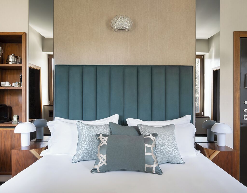 Camera Deluxe, Vista Montagna | Bộ trải giường bằng vải Frette của Ý, bộ đồ giường cao cấp 