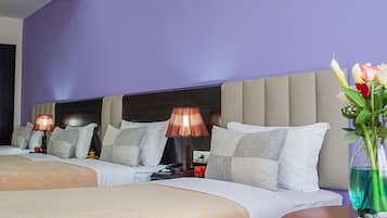 1 bedroom, premium bedding, blackout curtains, soundproofing