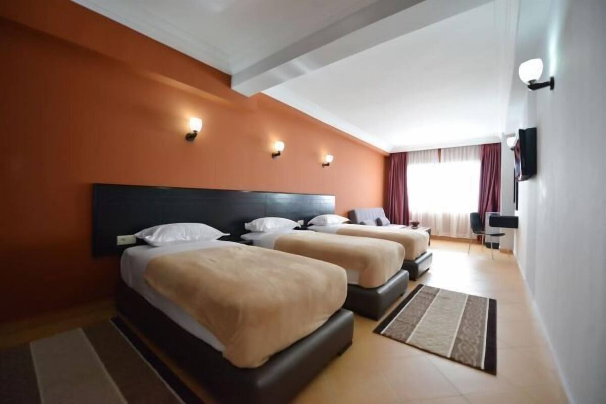Premium bedding, blackout drapes, soundproofing, WiFi (free)
