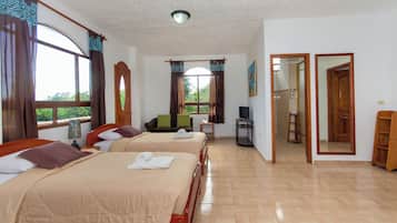 Family Suite, 2 Bedrooms, Balcony, Garden View | Down comforters, Tempur-Pedic beds, in-room safe, blackout drapes