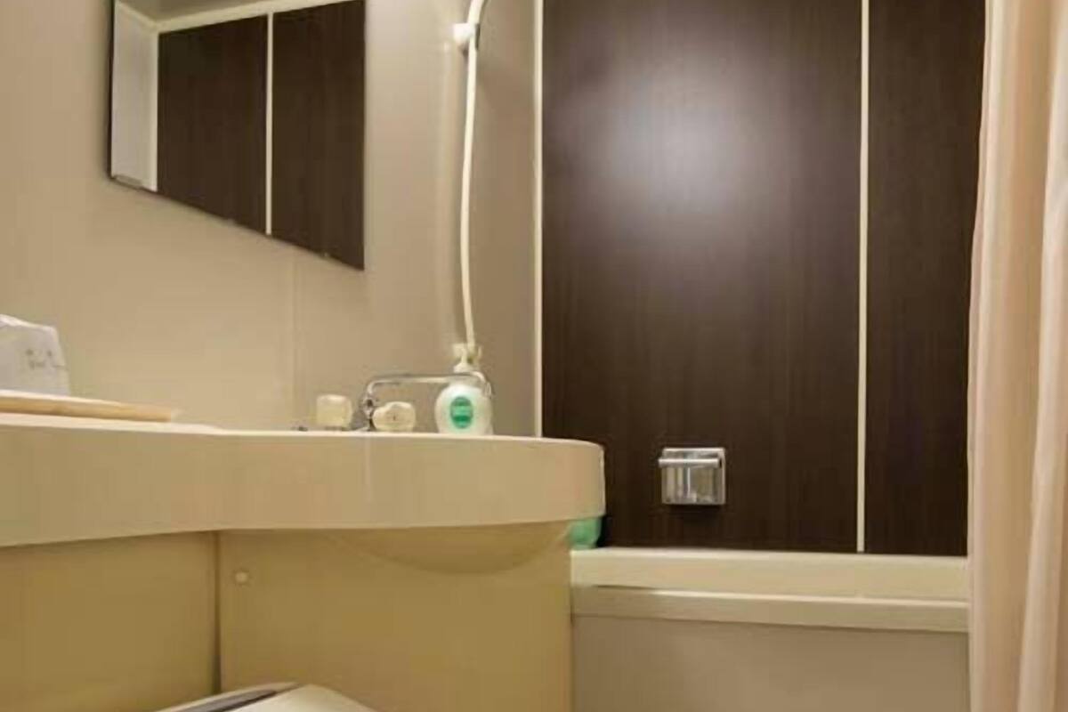 Badezimmer | Duschwanne, Haartrockner, Hausschuhe, Bidet