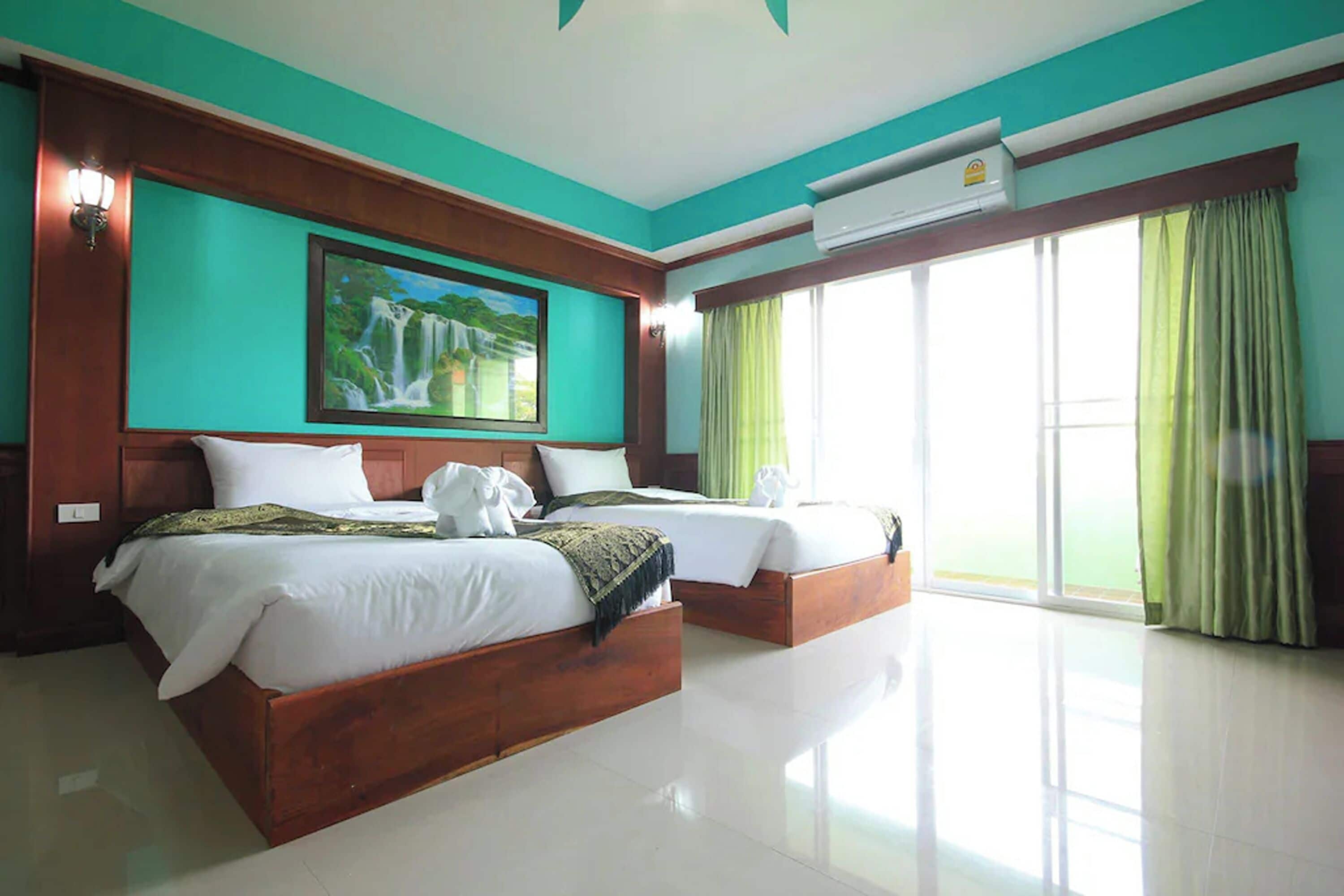 ห้องสแตนดาร์ดทวิน | โต๊ะทำงาน, ผ้าม่านกันแสง, Wi-Fi ฟรี, ผ้าปูที่นอน