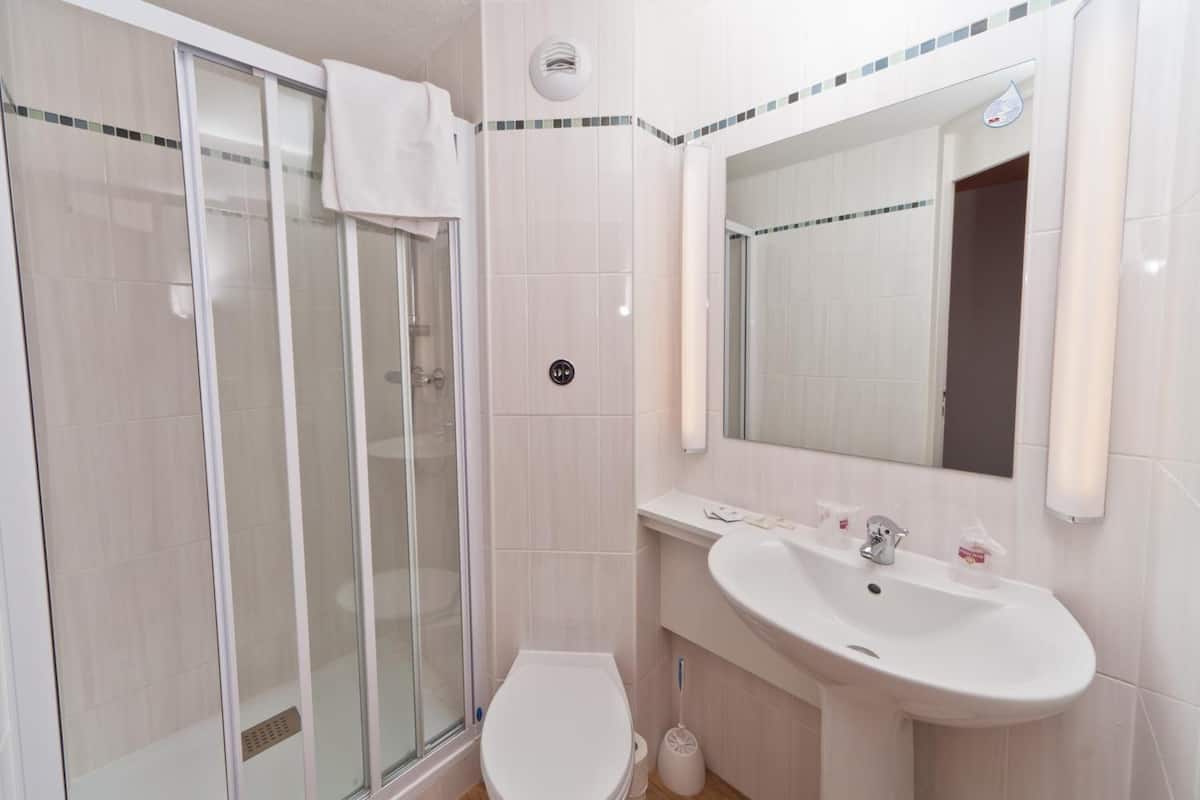 free toiletries, hair dryer, towels