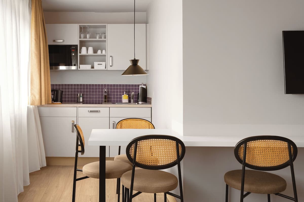 Suite estándar | Cocina privada | Cafetera o tetera, frigorífico, microondas y placa de cocina