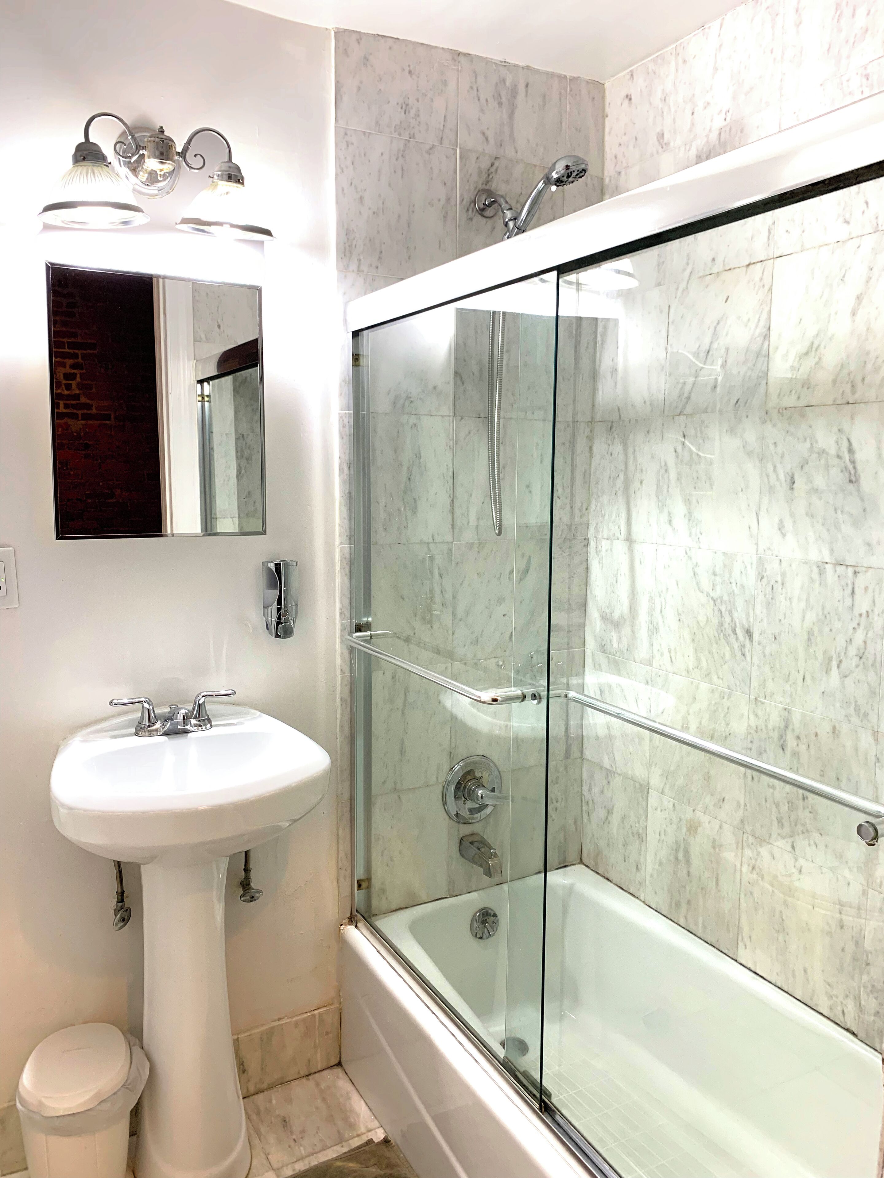 Exterior Corner Studio #29 | Bathroom | Free toiletries, hair dryer, towels
