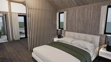 Cabaña, 1 habitación | Sábanas de algodón egipcio, ropa de cama hipoalergénica y edredón