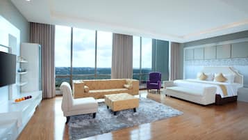 Platinum Suite Room | Minibar, in-room safe, desk, blackout drapes