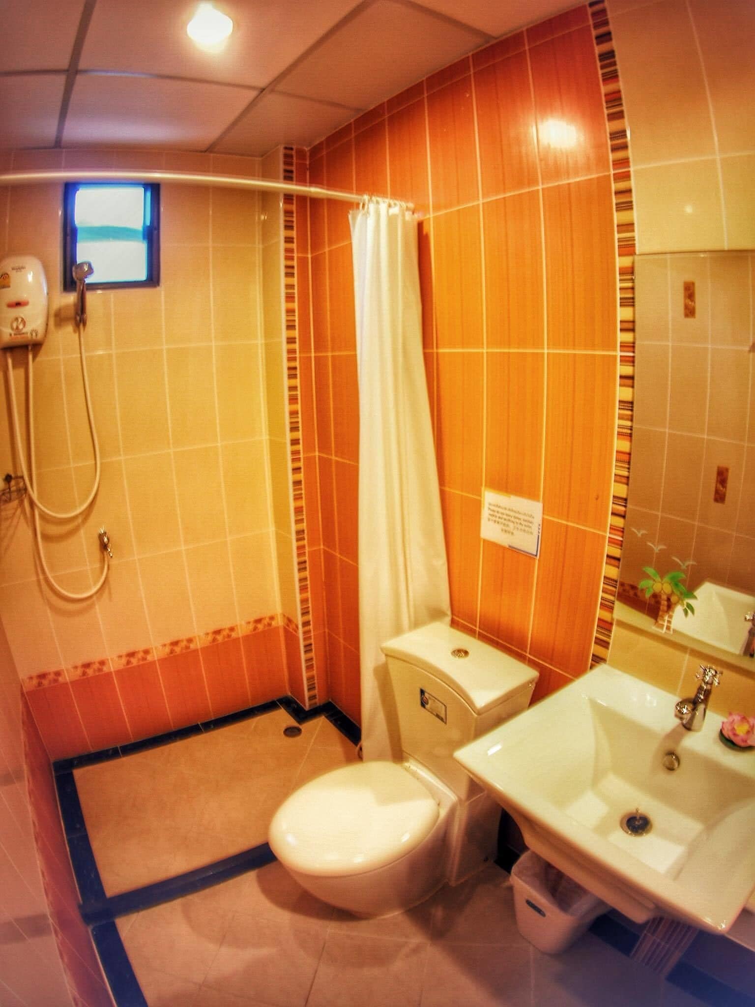 deluxe double room with balcony | bathroom | shower, free toiletries, hair dryer, bidet