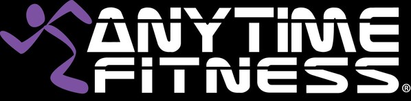 A logo with the text "ANYTIME FITNESS" and a stylized figure in purple.
