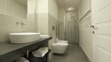 Free toiletries, hair dryer, bidet, towels