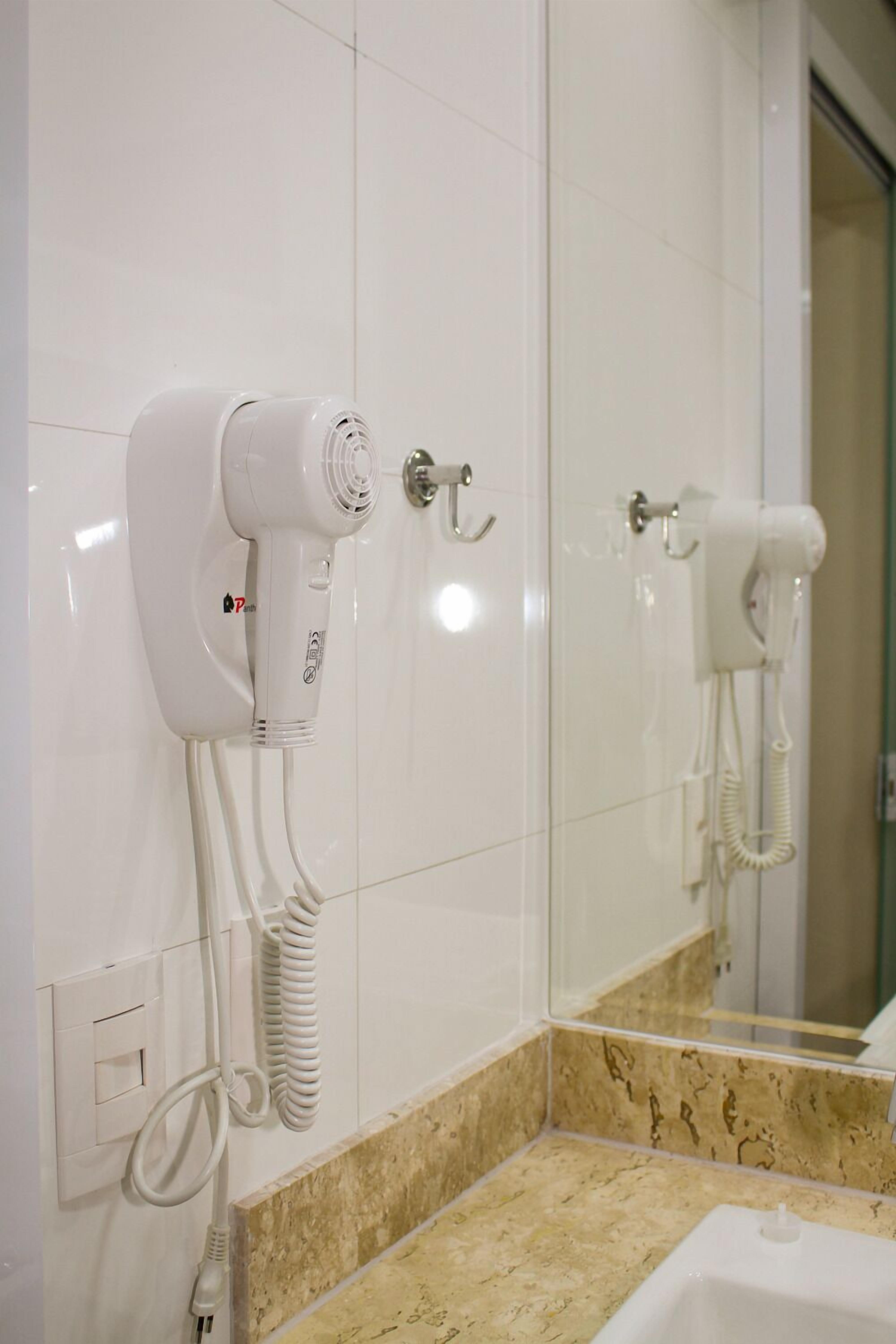 shower, free toiletries, hair dryer, bidet