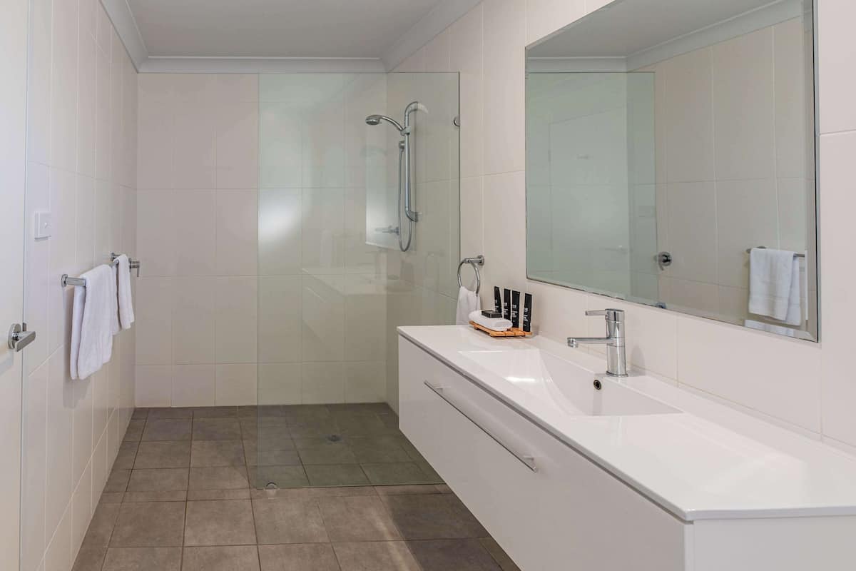 family suite, 1 king bed, non smoking, kitchenette (with sofabed) | bathroom | shower, hydromassage showerhead, free toiletries, hair dryer