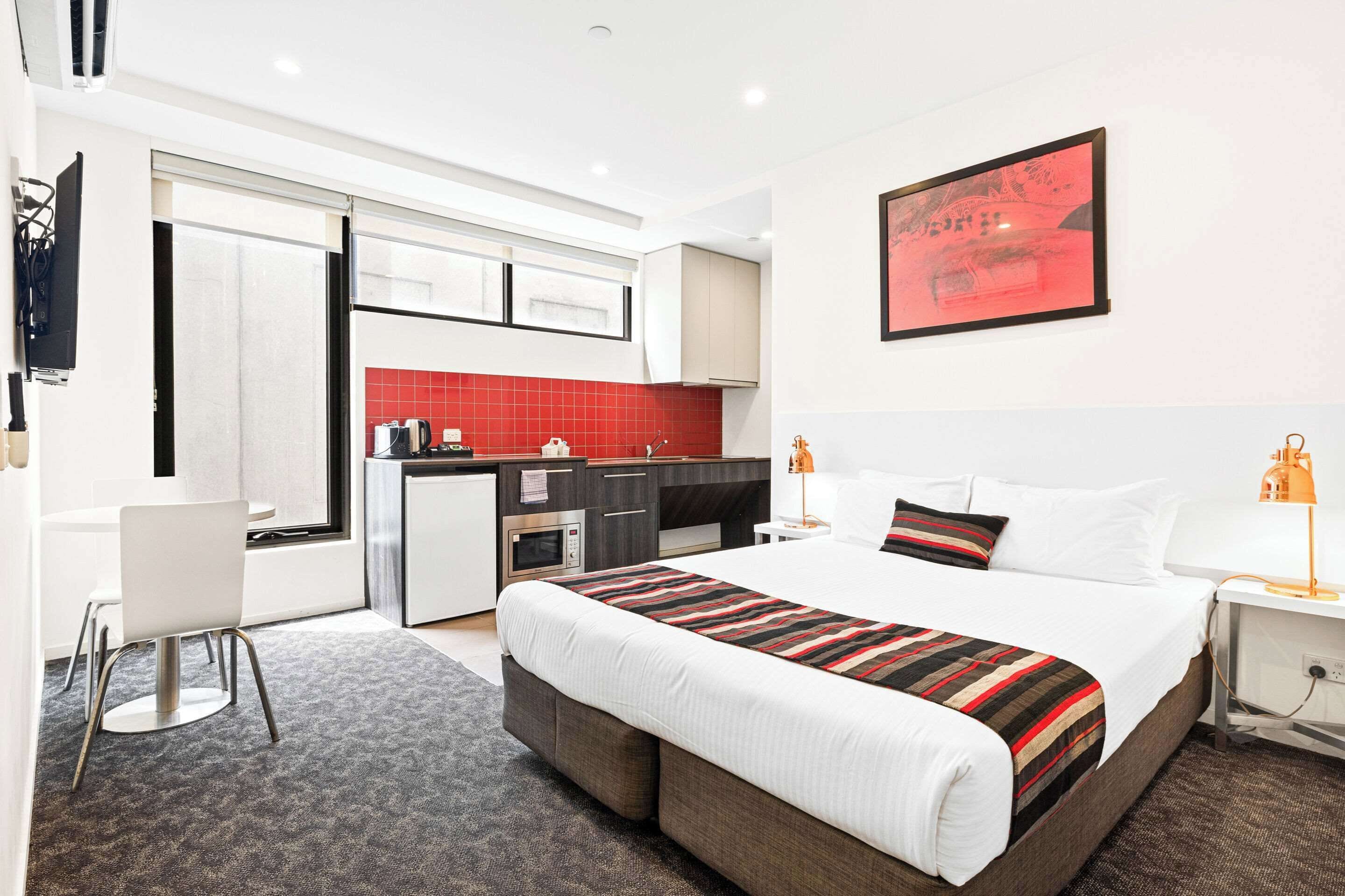 Studio, Accessible (Apartment) | Tempur-Pedic beds, desk, soundproofing, iron/ironing board