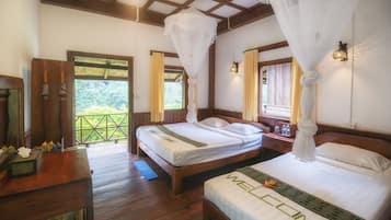 Bungalow, River View (Aircon) | Egyptian cotton sheets, free WiFi, bed sheets