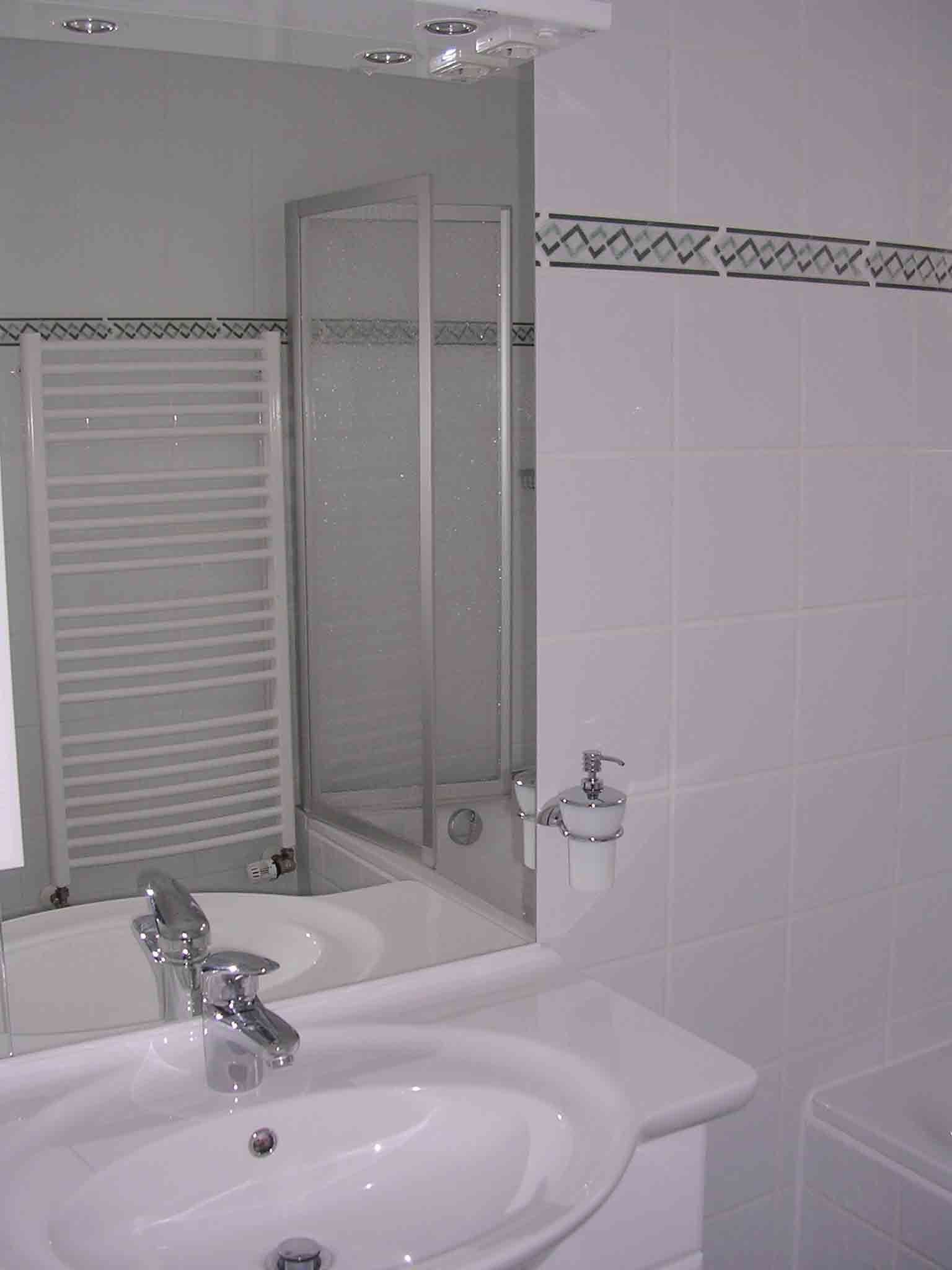 Dusche, kostenlose Toilettenartikel, Haartrockner, Handtücher