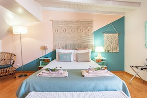 Panoramic Suite, Terrace (Castle View) | Premium bedding, desk, soundproofing, iron/ironing board - Downtown Alegria B&B (Tavira)