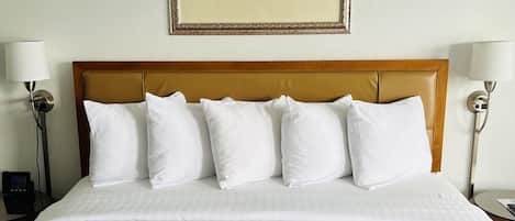 Egyptian cotton sheets, premium bedding, memory-foam beds, desk
