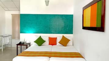 Standard Quadruple Room, 1 Bedroom, Private Bathroom, Garden View | In-room safe, desk, iron/ironing board, rollaway beds