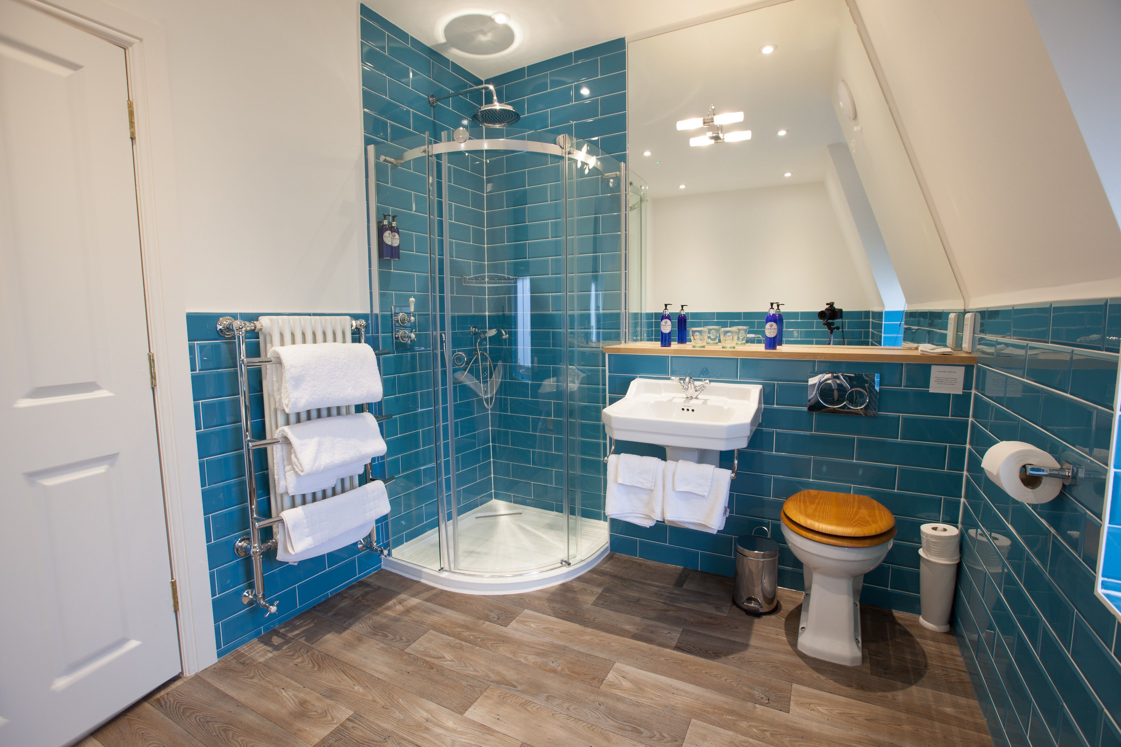 Free toiletries, hair dryer, towels