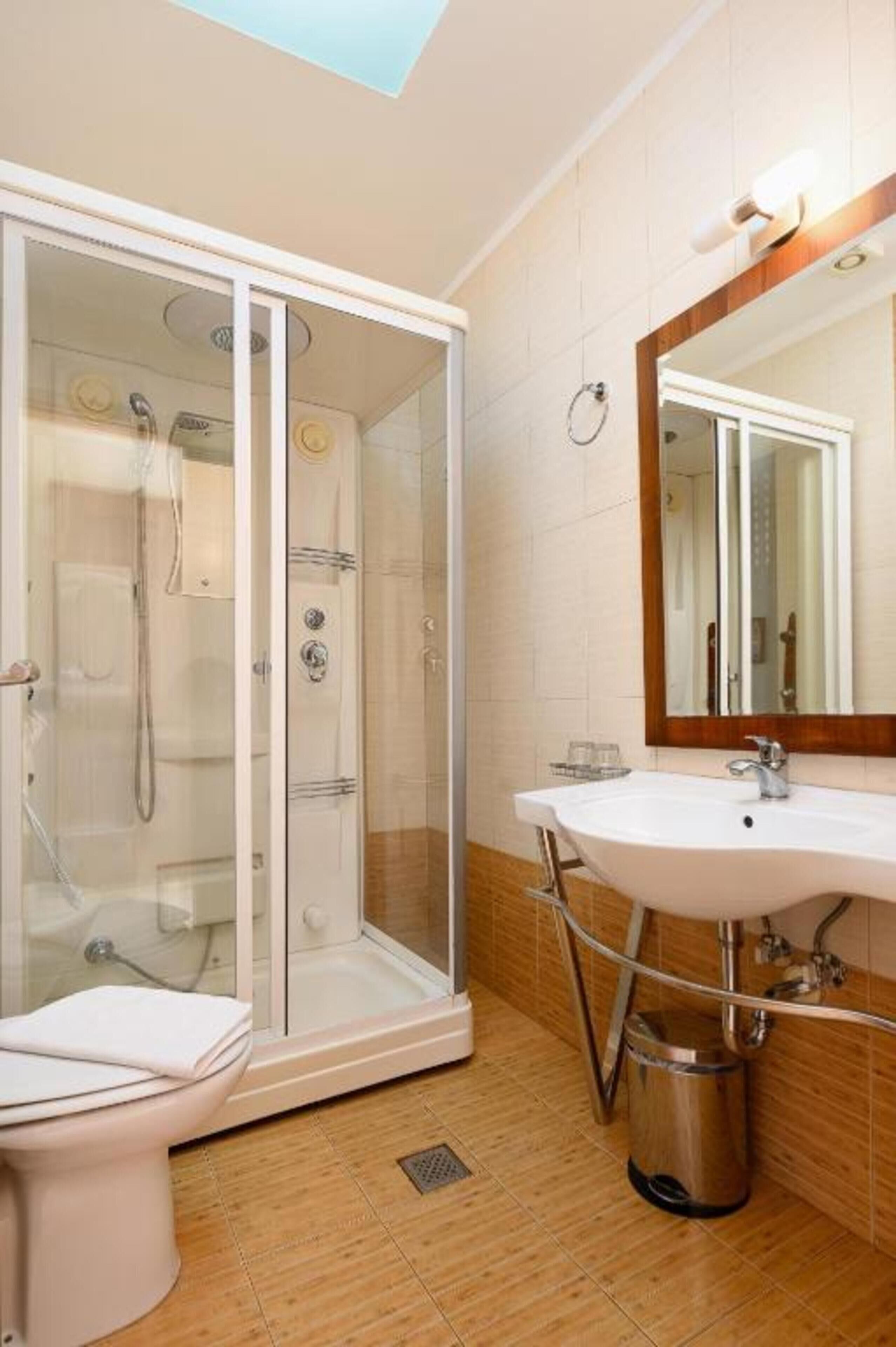 free toiletries, hair dryer, slippers, towels