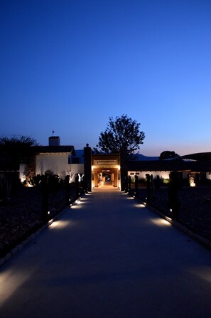 Front of property – evening/night - Hacienda Los Picachos (San Miguel de Allende)
