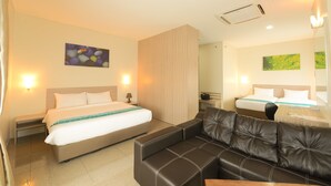 ห้องแฟมิลี่ | โต๊ะทำงาน, Wi-Fi ฟรี, ผ้าปูที่นอน