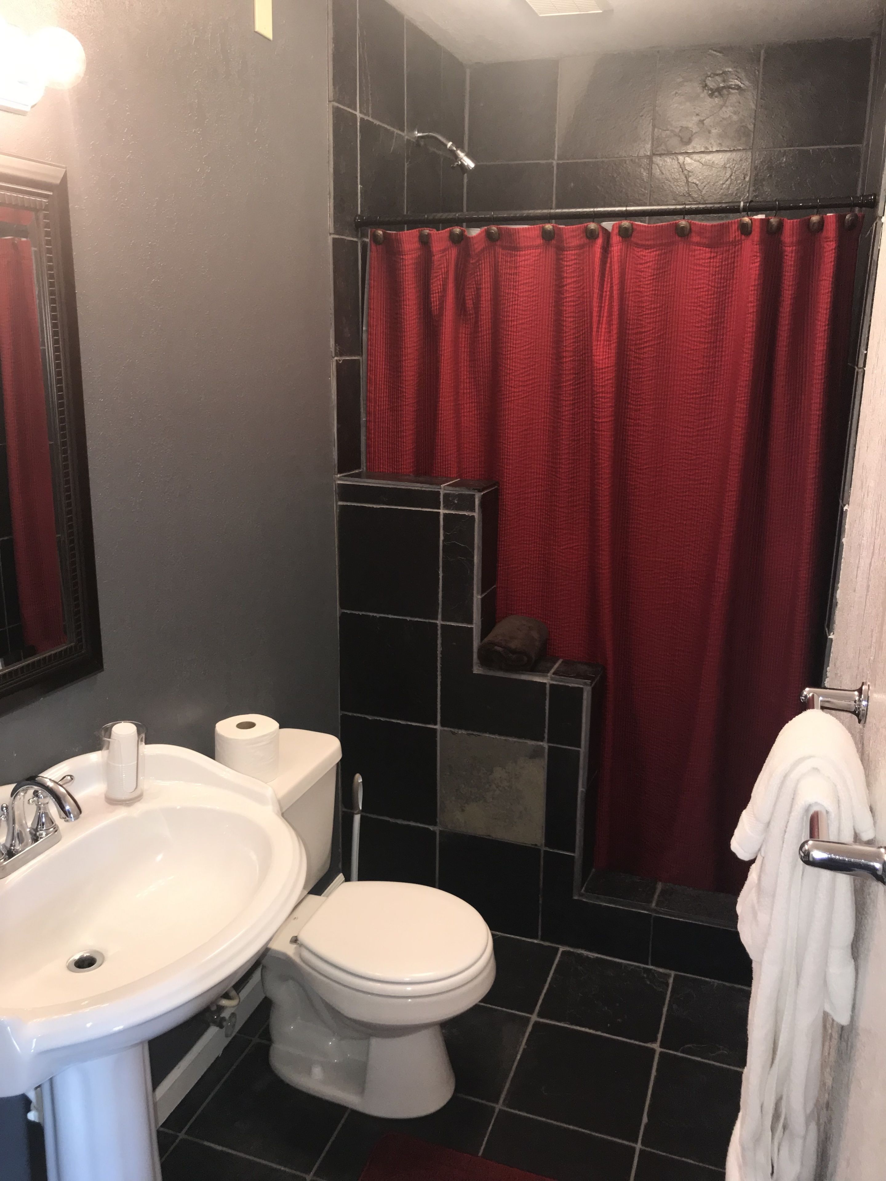premium studio suite, 1 bedroom, refrigerator & microwave, ocean view | bathroom shower