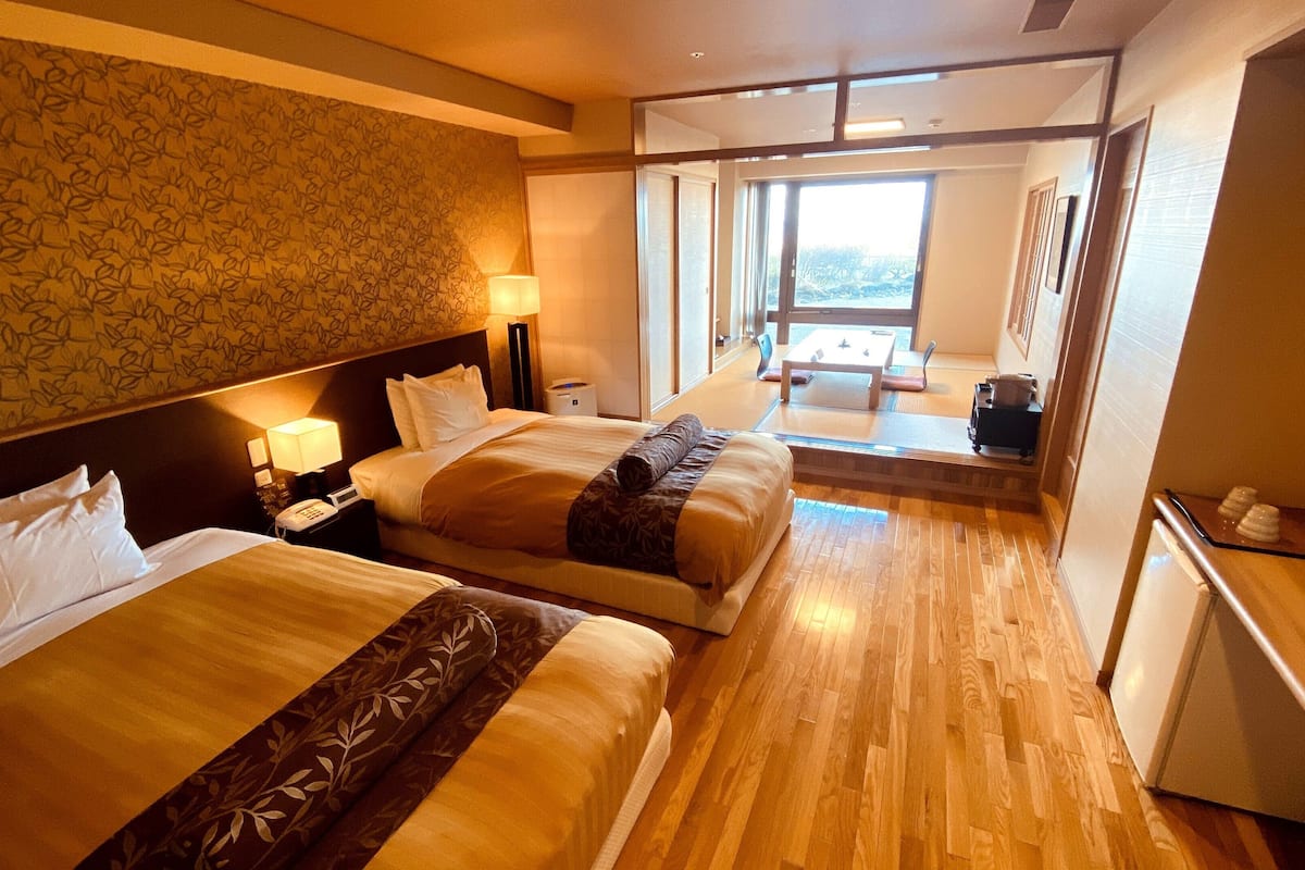 japanese western style room with private open-air bath, annex (a-1 type) | in-room safe, soundproofing, free wifi, wheelchair access
